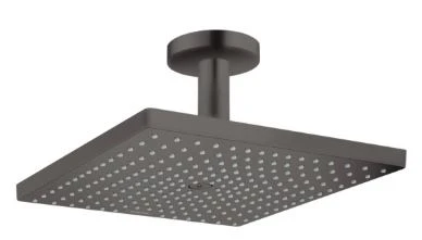 Hansgrohe Raindance douche de tête montage au plafond 300 MM - 300 MM o noir brossé 1 jet avec bras de douche