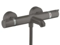 Hansgrohe Ecostat Comfort rob. thermost. bainapparent noir chromé brossé uitsailli 177 mm