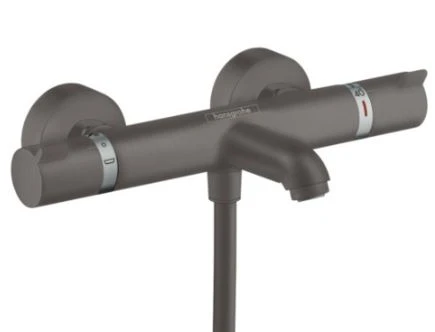 Hansgrohe Ecostat Comfort rob. thermost. bainapparent noir chromé brossé uitsailli 177 mm