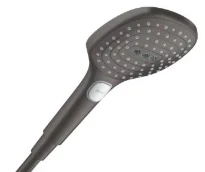 Hansgrohe Select E douchette 120 MM 3 jets noir chromé brossé avec bouton Select