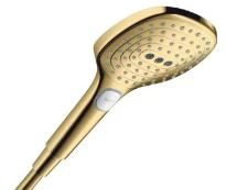 DOUCHETTE HANSGROHE SELECT E 120 MM polished gold optic 3 jet avec bouton Select