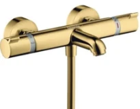 Hansgrohe Ecostat Comfort rob. thermost. bain/doucheapparent polished gold optic uitsailli 177 mm