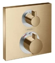 SET DE FINITION HANSGROHE ECOSTAT SQUARE polished gold optic mural encastré 2 systèmes