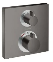 Hansgrohe Ecostat Square set de finition mural encastré noir chromé brossé 2 fonctions