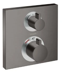 Hansgrohe Ecostat Square set de finition mural encastré noir chromé brossé 2 fonctions