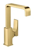 MELANGEUR DE LAVABO HANSGROHE METROPOL polished gold optic ComfortZone 230 Saillie 165 mm, vidage Push-Open