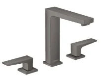 MELANGEUR DE LAVABO 3-TROUS HANSGROHE METROPOL brushed black ComfortZone 160 avec vidage Push-Open