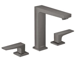 MELANGEUR DE LAVABO 3-TROUS HANSGROHE METROPOL brushed black ComfortZone 160 avec vidage Push-Open