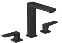 MELANGEUR DE LAVABO 3-TROUS HANSGROHE METROPOL mat noir ComfortZone 160 avec vidage Push-Open