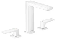 MELANGEUR DE LAVABO 3-TROUS HANSGROHE METROPOL mat blanc ComfortZone 160 avec vidage Push-Open