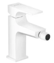 MELANGEUR DE BIDET HANSGROHE METROPOL mat blanc levier unique avec vidage Push-Open