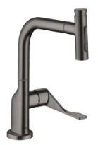 MELANGEUR DE CUISINE AXOR CITTERIO brushed black levier unique avec douchette extractible, 2 jet select