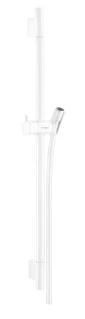 Hansgrohe Unica S Puro barre de douche 22 MM 650 MM  blanc mat barre de douche, flexible de douche, pièce coulissante