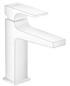 Hansgrohe Metropole mitigeur lavabo comfort Z110 blanc mat sailli 135 mm, PushOpen vidage