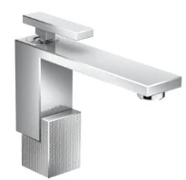 MELANGEUR DE LAVABO MONO-COMMANDE AXOR EDGE chromé ComfortZone 130 avec vidage Push-Open - coupe diamant