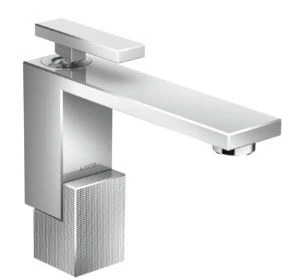 MELANGEUR DE LAVABO MONO-COMMANDE AXOR EDGE chromé ComfortZone 130 avec vidage Push-Open - coupe diamant