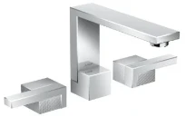 MELANGEUR DE LAVABO 3-TROUS AXOR EDGE chromé ComfortZone 130 saillie 173 mm + vidage Push-Open - coupe diamant