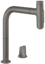 MELANGEUR DE CUISINE 2 TROUS HANSGROHE METRIS SELECT M71 brushed black ComfortZone 200 avec robinet d'arret, 2 jet, sBox