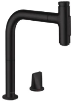 Hansgrohe Metris Select mitigeur cuisine M71 2-trous noir mat avec douchette extractible