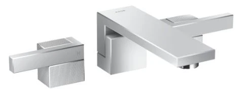 MELANGEUR DE LAVABO 3-TROUS AXOR EDGE chromé mural encastre bec 190 mm,vidage à ecoulement libre,coupe diamant