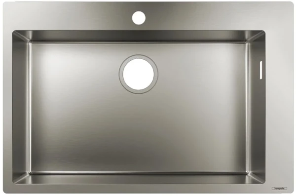 EVIER ENCASTRER/AFFLEURER HANSGROHE S711-F660 760 MM - 500 MM o rvs 1 cuve sans vidage manuel