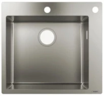 EVIER ENCASTRER/AFFLEURER HANSGROHE S712-F450 550 MM - 500 MM o rvs 1 cuve sans vidage automatique