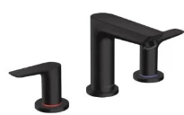 MELANGEUR DE LAVABO 3-TROUS HANSGROHE TALIS E mat noir ComfortZone 150 saillie 112 mm, vidage avec tirette de vidage