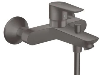 Hansgrohe Talis E mitigeur bain apparent noir brossé bec pour bain avec quickclean mousseur et inverseur
