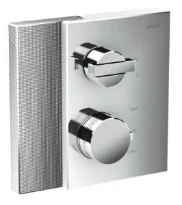 SET DE FINITION AXOR EDGE 172 MM - 172 MM ! chromé Coupe diamant thermostatique avec robinet d'arret pr 2 systemes
