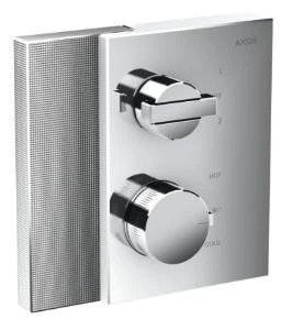 SET DE FINITION AXOR EDGE 172 MM - 172 MM ! chromé Coupe diamant thermostatique avec robinet d'arret pr 2 systemes