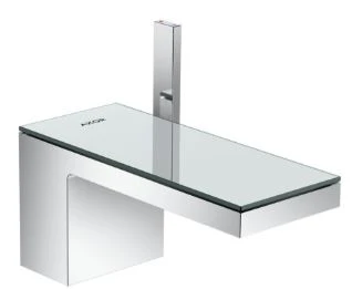 WASTAFELMENGKRAAN AXOR MYEDITION ComfortZone70 chroom afwerkplaat uit veiligheidsglas+Push-Open lediging