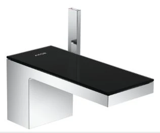 MELANGEUR DE LAVABO AXOR MYEDITION noir/chromé ComfortZone70 plaque de finition verre securite+vidage PushOpen