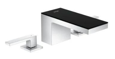 MELANGEUR DE LAVABO 3-TROUS AXOR MYEDITION satin black/brushed bronze pour vasque libre avec push open - sans plaque