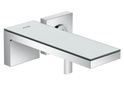 Axor MyEdition wastafelmengkraan - uitloop 221 mm - afwerkingsplaat veiligheidsglas - afvoerplug - Chroom/spiegelglas
