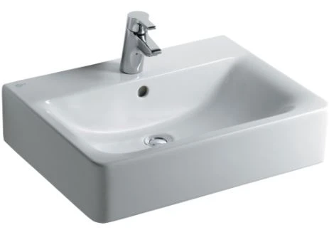 Ideal Standard Connect Cube wastafel 600 x 460 x 175 mm - wit - met kraangat - met overloop