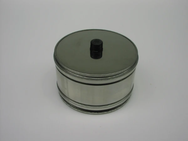 Roccheggiani DP25 inox dubbelwandig stop met aflaat 80 mm (80/130)