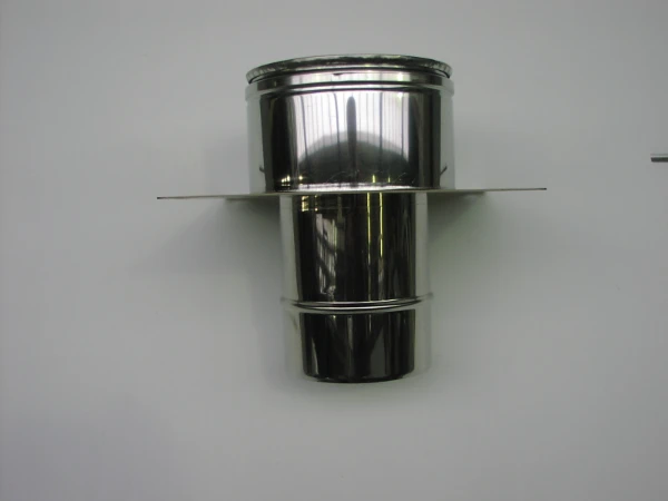 Roccheggiani DP25 inox dubbelwandig schouwplaat (enkelwandig naar dubbelwandig) 130 mm (130/180)
