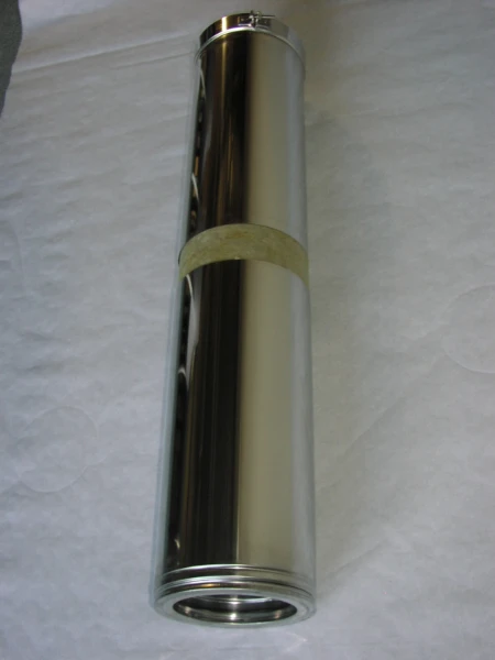 Roccheggiani DP25 inox dubbelwandig buis verstelbaar (lengte 510-890 mm) 150 mm (150/200)