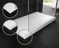 Novellini Novosolid receveur de douche 1000 x 800 x 35 mm - blanc mat - installation niveau du sol, appui au sol, surélévé