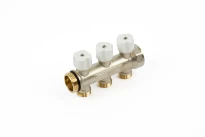Begetube WP collecteur nickelé avec vannes de réglage avec manette blanche 4/4 - 3 x M24
