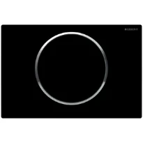 Geberit Sigma 10 plaque de commande noir anneau chromé plastique avec 1 bouton poussoir noir