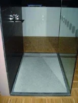 Ligne Pierre Line receveur de douche pierre naturel 900 x 900 x 50 mm - pierre bleue - avec pente encastrée - avec bord incl.grille
