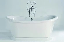 Cottage Bateau baignoire autoportante marbre minéral 1640 x 720 x 690 mm - blanc