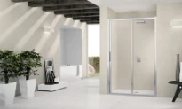 PORTE DE DOUCHE COULISSANTE NOVELLINI LUNES 2.0 114 - 195 ! cm gris argent mat transparent réglable 114/120