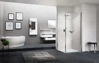 PORTE DE DOUCHE PIVOTANTE NOVELLINI YOUNG 79-81 - 200 ! chromé mat satin