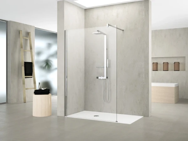 VASTE WAND NOVELLINI KUADRA 97 - 200 ! chroom transparant