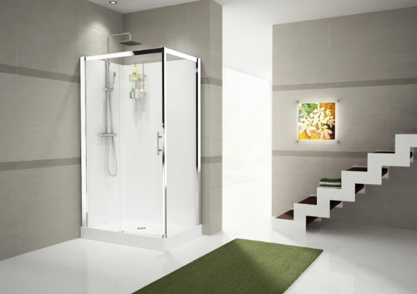 CABINE DE DOUCHE NOVELLINI VERDI 120 - 90 o 206 ! chromé verre de securite transparent porte coulissante droite+paroi fixe+paroi blanc