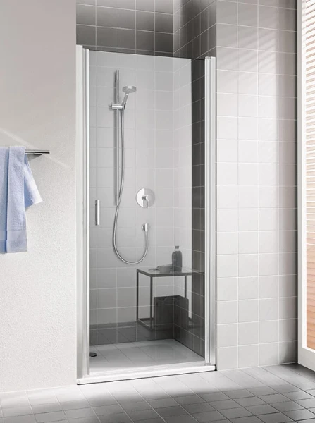 CC1WR09520VPK Kermi Cada XS 1WR draaideur 950 x 2000 mm - verstelbaarheid 910-960 mm - SIHG ESG helder Clean binnen/buiten open scharnier rechts - profiel : zilver hoogglans