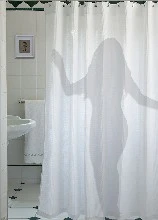 DBJ Standard rideau de douche 1350 x 1800 mm - blanc - anneaux de suspension inclu
