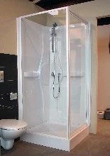 Novellini Media cabine de douche 900 x 900 x 2012 mm - blanc - acryl verre de sécurité avec thermostat,set de douche et set de raccordement